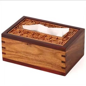 Eco Friendly Wood <b>Tissue</b> <b>Paper</b> Box Best Selling Product Unique Design Solid Wood <b>Tissue</b> Box Handmade Rectangular Shape - Product Image 2