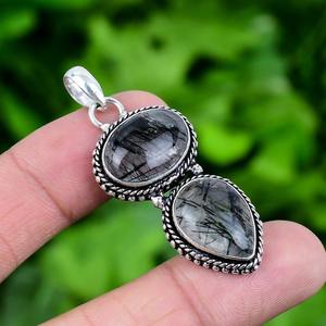 925จี้เงินแท้ทำด้วยมือสีดำรูไทล์สปินเนอร์เครื่องประดับดีไซเนอร์แฟชั่นคุณภาพสูงชุบทองของขวัญแต่งงานอินเทรนด์ - Product Image 4