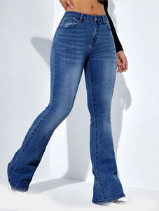 High Waist Flared <b>Jeans</b> for <b>Women</b> Customizable High Quality Denim OEM Clothing Skinny Winter Style in Custom Colors - Product Image 5