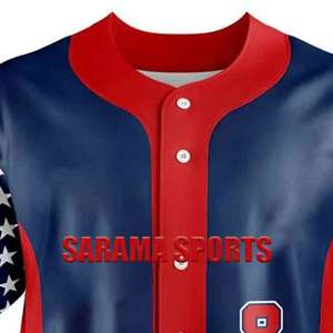 ชุดยูนิฟอร์มเบสบอลสำหรับทีมโรงเรียนและวิทยาลัย เสื้อเบสบอลแบบกำหนดเองพร้อมกางเกงเอวยางยืด ชุดยูนิฟอร์มเบสบอลแบบซับลิเมชั่น - Product Image 4