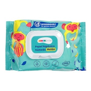 จูเนียร์สไมล์ เมลอน มอยส์ท ทิชชู่ชำระล้าง 100 แผ่น - Product Image 1