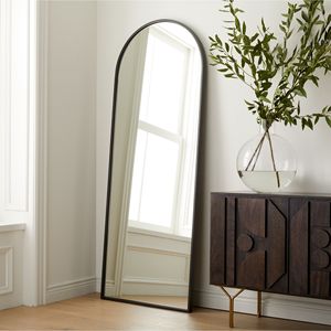 Grand long habillage debout de cadre de miroir de plancher en métal de grande taille noir - Product Image 6