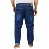 Jeans de Mezclilla Vintage Ecológicos para Hombre, Tallas Grandes, Corte Recto, Ajuste Delgado, Lavados con Parches, Suaves y Elásticos, 100% Algodón, Cómodos, Cintura Media
