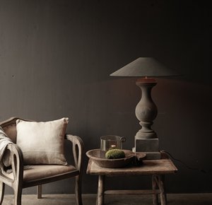 Lampe de table en bois faite à la main avec abat-jour en tissu à motif végétal, idéale pour la décoration de la maison, du bureau, de l'hôtel, style Art Déco - Product Image 4