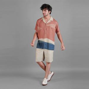 Camisa de lino con cuello cubano para hombre, transpirable y cómoda, ideal para ropa informal, vacaciones y actividades al aire libre - Product Image 1