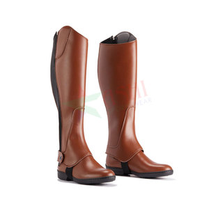 Demi-chaps en cuir de vache véritable de haute qualité équipement d'équitation de qualité supérieure à vendre - Product Image 2