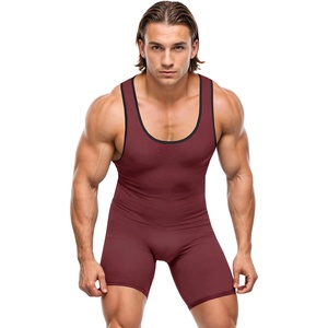 Combinaison de lutte écologique respirante à séchage rapide en Spandex/Polyester, coupe compressive lisse, grandes tailles, contrôle de la transpiration - Product Image 1