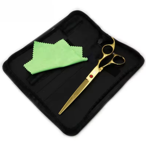 Ciseaux de coupe de cheveux professionnels en acier inoxydable avec lame tranchante couleur dorée pour une utilisation en salon de beauté et de coiffure - Product Image 5