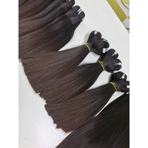 Timehair Soldes de Noël Super Double Dark Single Donor 8'' Bonestraight Remy Flat Weft Cheveux humains bruts Extensions de cheveux alignés sur la cuticule - Product Image 5