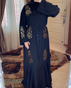 Dubaï Abaya belle couleur noire caftan traditionnel musulman travail à la main caftan design marocain kaftan2022 - Product Image 3