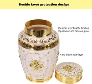 Urne pour Cendres Humaines Femme Adulte-Urne de Crémation Fleur Rose Maman-Urne Funéraire pour Femme en Alliage de Zinc (Or) - Product Image 5