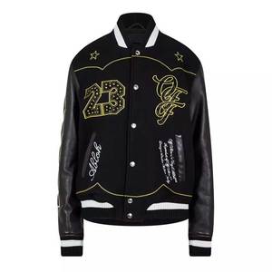 Chaqueta universitaria recortada personalizada para mujer, chaqueta con letras de escuela secundaria estilo béisbol, fabricación de chaqueta Bomber corta para mujer OEM ODM - Product Image 3