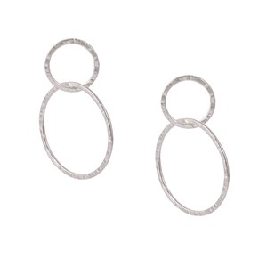 Boucles d'oreilles minimalistes pour femmes en laiton plaqué or 18 carats, double cercle, brillantes, faites à la main, certifiées par un tiers, bijoux de mode, cadeau - Product Image 1
