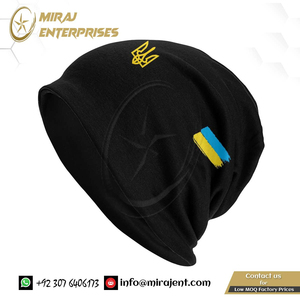 หมวกบีนนี่ฮิปฮอปสกูลลีส์แขนเสื้อโค้ทของยูเครน tryzub หมวกบีนนี่ใช้ได้ทุกเพศหมวกถักหมวกธงชาติยูเครน - Product Image 2