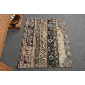 Classique bleu vert 2.5X3 pieds tapis turc fait à la main en soie de bambou grande surface pour salon abstrait rectangulaire pour une utilisation dans le couloir - Product Image 1