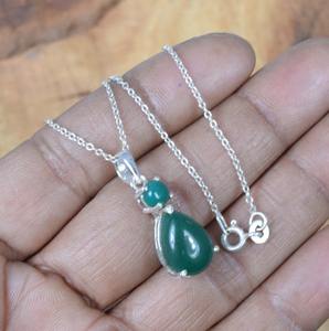 Colgante de Plata de Ley 925, piedras preciosas de ónix verde, accesorios para mujer, regalo de boda perfecto con joyería colgante estampada 925 - Product Image 5