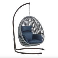 Fauteuil suspendu Eggchair de haute qualité en métal au design moderne pour une utilisation en intérieur/extérieur avec support pour chambre à coucher, hôtel, parc