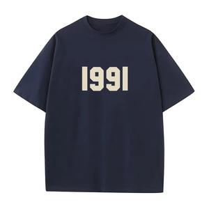 เสื้อยืดผู้ชายฤดูร้อนคอลูกเรือแขนสั้นทรงหลวมผ้าฝ้าย100% พิมพ์ลายดีไซน์ขายดีเสื้อลำลองสั่งทำ - Product Image 4