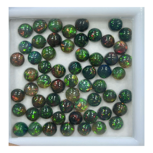 อัญมณีโอปอลทรงหลังเบี้ยทรงกลมขนาด5x5มม. สีดำเอธิโอเปียนโอปอลอัญมณีสีดำธรรมชาติขายส่ง - Product Image 5