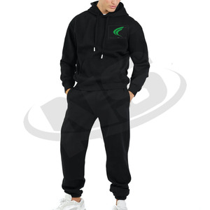 Survêtements d'hiver personnalisés pour hommes, respirants, à faible MOQ, en molleton uni, deux pièces, pour le sport - Product Image 1