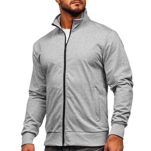 Solid Color Fashion <b>Long</b> <b>Sleeve</b> Man Jacket <b>Top</b> Drawstring Stitch Pockets Zipper Loose <b>Black</b> Autumn Sweatshirt - Product Image 1