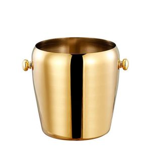 Cubo enfriador de vino para bebidas de club nocturno de fiesta de lujo Cubo de hielo portátil de doble mango Cubo de hielo con logotipo personalizado - Product Image 5