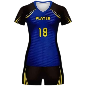 Vêtements de sport en gros, manches courtes, sublimés, 100% polyester, ensemble pour hommes et femmes, uniformes de volley-ball - Product Image 2