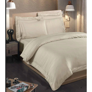 Juego de Ropa de Cama de Lujo de 6 Piezas, Tamaño King, Satén de Algodón, Funda Nórdica XL y Sábana Ajustable, Tejido con Patrón Sólido para Hoteles - Product Image 3