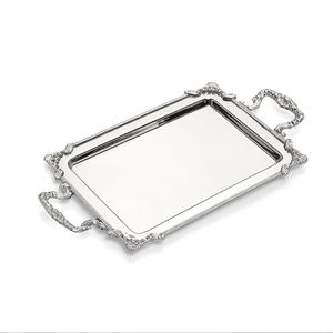 Plateau de service alimentaire de taille personnalisée de forme rectangulaire plateau en acier inoxydable décor à la maison vintage vaisselle plateau de service alimentaire - Product Image 1