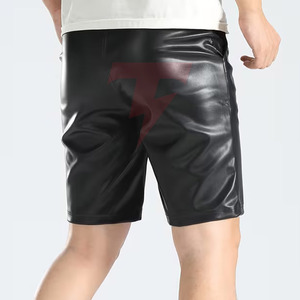 Pantalones Cortos de Cuero Sólido para Hombre, Modernos, de Cintura Alta, Transpirables, Ecológicos, Personalizables, de Alta Calidad, Diseñados para Brindar Comodidad - Product Image 4