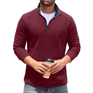 <b>Men's</b> Regular Fit <b>Quarter</b> Zipper Sweatshirt Lightweight Long Sleeve Thermal Pullover Durable Style Sweatshirts for <b>Men</b> - Product Image 4