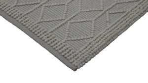 Moderno geométrico algodón lana Reversible grueso tejido a mano borla diseño área alfombra diamante patrón marfil para el hogar sala de estar - Product Image 4