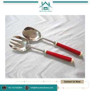 Proveedor profesional de juego de servidor de ensalada de acero inoxidable con mango de resina seguro para alimentos de calidad genuina para hotel y restaurante - Product Image 2