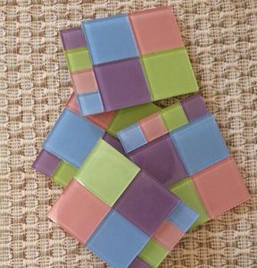 Manufacturer <b>Mosaic</b> Coaster <b>Glass</b> <b>Tile</b> Cup Mat Square Tableware Kitchen Dining Room Home Decoration Handmade Gift Accessory - Product Image 6