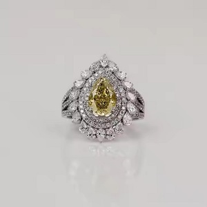 Green Round Cut Lab Grown Diamond Bypass Engagement Ring With Tiny Round Lab Created Diamond Ring Solid Gold Diamond Ring - Product Image 1