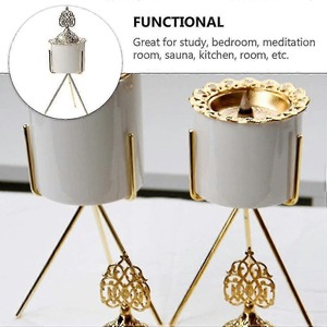 Decorative Turkish New Designer Best Selling Golden Luxury Brass Metal Small Eco-Friendly <b>Incense</b> Burner Home Hotel Use - Product Image 2