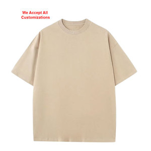 Camiseta Oversize de Algodón 100% para Hombre, Cuello Redondo, Ajuste Cómodo, Hombro Caído, Diseño Sólido Personalizado, Estampado Transpirable, Manga Corta - Product Image 3