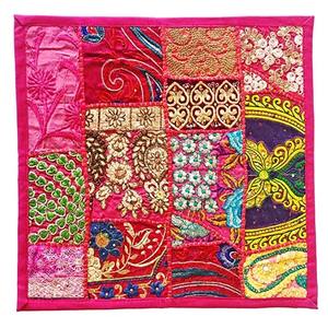 Cojín de almohada de retazos decorativo, diseño de bordado precioso, funda de cojín de algodón, almohada cuadrada, Cala decorativa - Product Image 4