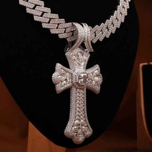 Exquisita Joyería de Diamantes Moissanite en Plata de Ley, Colgante de Cruz, Colgantes y Dijes de Moda, Los Mejores Moissanites Exquisitos - Product Image 5