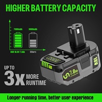 Stock UE - Batterie d'outil électrique Ryobi 18V 7.0Ah au lithium-ion rechargeable, batterie de remplacement pour les outils électriques originaux RYO 18V