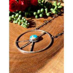 Collier tendance bohème Linda Lincoln Sonoran Rose Turquoise & Opale avec signe de la paix, plaqué or, chaînes en argent sterling, cadeau - Product Image 4