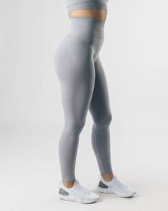 2024 nuevos pantalones legging largos elásticos de Color sólido para mujer con logotipo personalizado transpirables - Product Image 2