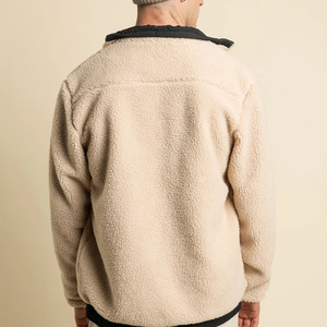 Veste zippée en polaire sherpa pour homme, dernier design, vente en gros, logo personnalisé, impression de logo, veste en polaire sherpa pour homme - Product Image 2