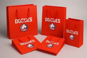 Sacs de courses en kraft imprimés offset, écologiques et résistants, avec logo personnalisé en relief et poignée en corde de coton - Product Image 5