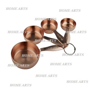 Ensemble de 8 tasses à mesurer rondes de style antique, différentes tailles, en acier inoxydable, en Inde - Product Image 6