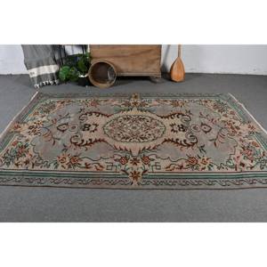 Alfombra turca Vintage Beige Marrón 5,4X9,1 FT Tejido plano de lana con patrón de retazos para decoraciones de sala de estar o uso en el pasillo - Product Image 2