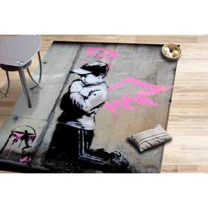 Alfombra Street Art Banksy Angel Boy: Alfombra Personalizada con Estampado Grueso, Alfombra Delgada No Tejida - Product Image 1