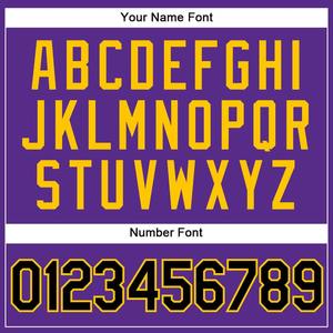 Maillot de baseball authentique personnalisé violet noir-or à fines rayures - Product Image 5