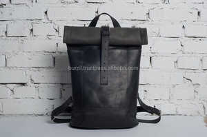 Sac à dos roulé en cuir pleine fleur fait à la main 17 sacs à dos pour ordinateur portable LRTB-0100 - Product Image 6