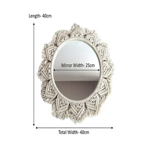 Parfaitement Design Macramé Miroir Mural Fantaisie Looks Finition Naturelle Décoration de Noël Couleur Fantastique Le Plus Populaire - Product Image 1